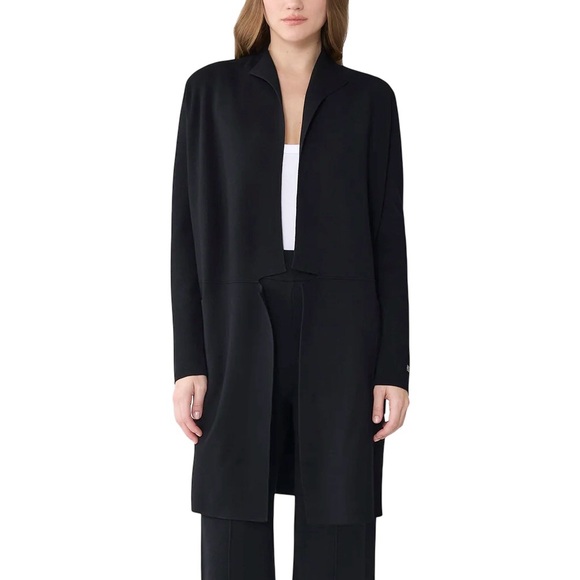 Soia & Kyo Benela Knee-Length Coatigan w/ Lapels Black Open-Front Cardigan Sz S - Picture 15 of 15